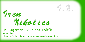 iren nikolics business card